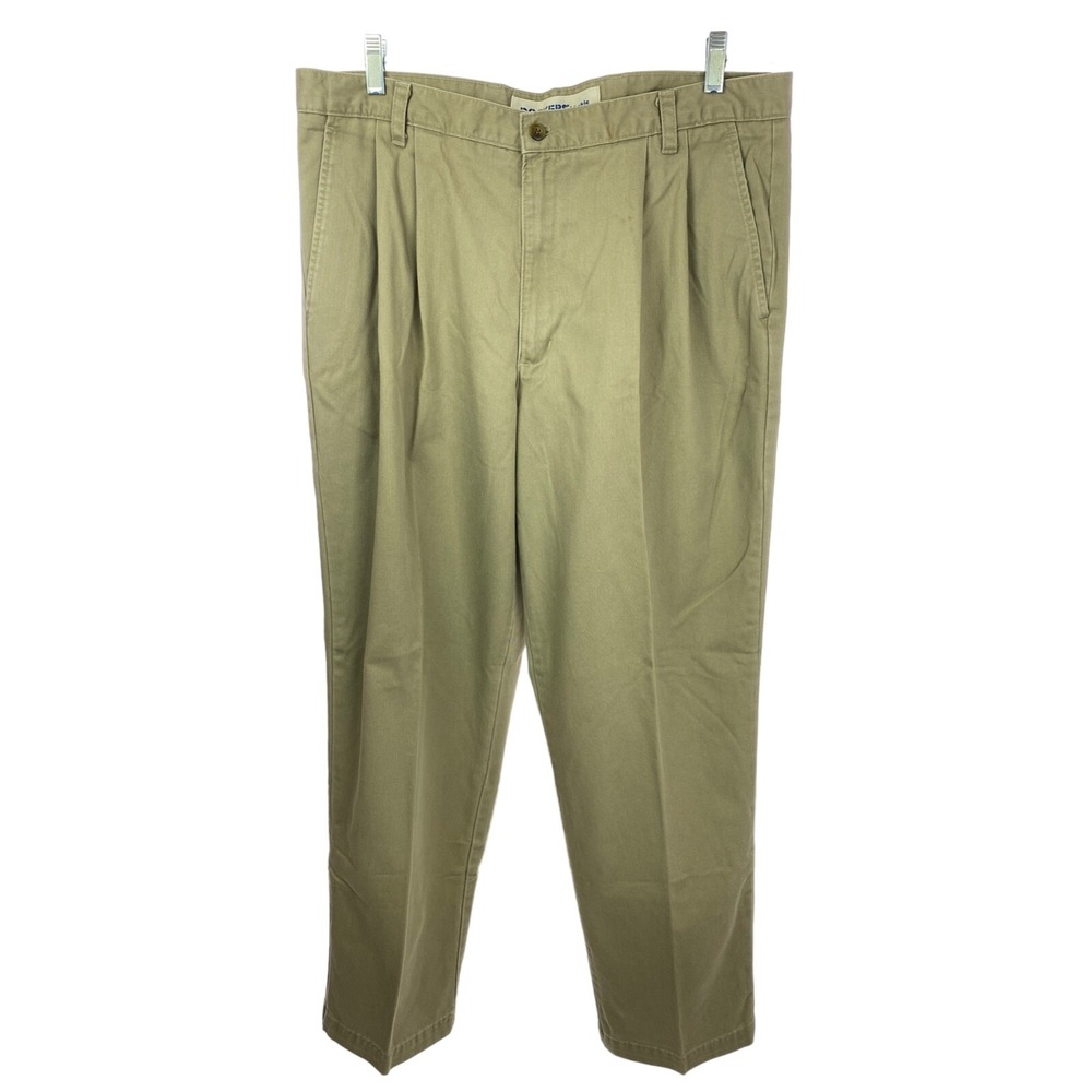 Dockers Khaki Slacks Mens Pants Pleated Front Cotton W38 L32